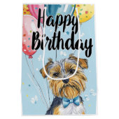 Biewer Terrier met Ballonnen Medium Cadeauzakje (Achterkant)