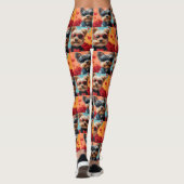 Biewer Terrier Met Hartrozen Valentijnsdag Leggings (Achterkant)