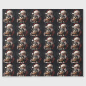Biewer Terrier met Kerstman Feestelijke Kerstmis Cadeaupapier (Vlak)