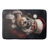 Biewer Terrier met Kerstman Festieve Kerstmis Badmat (Voorkant)