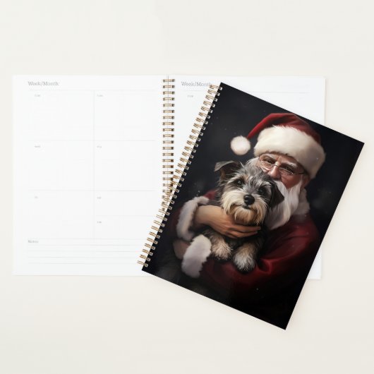 Biewer Terrier met Kerstman Festieve Kerstmis Planner (Display)
