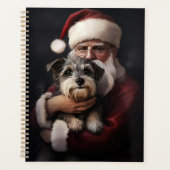 Biewer Terrier met Kerstman Festieve Kerstmis Planner (Voorkant)