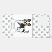 Biewer Terrier Met Pootafdrukken, Hondenbot & Naam Case-Mate iPhone Case (Achterkant (horizontaal))