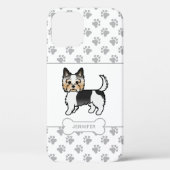 Biewer Terrier met poten, hond-bont en naam Case-Mate iPhone Case (Achterkant)
