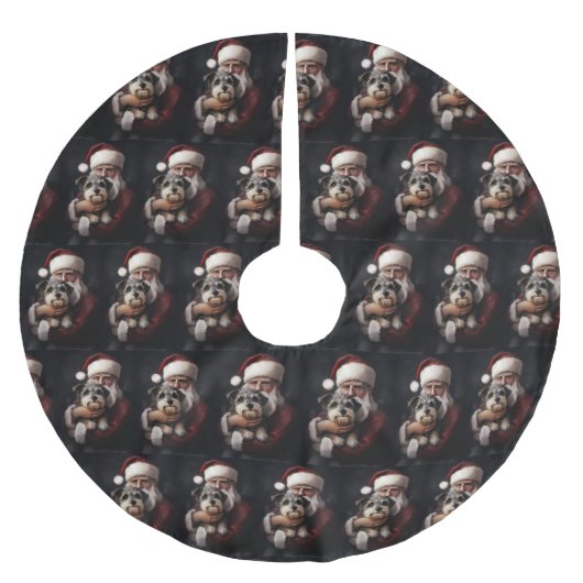 Biewer Terrier met Sinterklaas Festive Kerstmis Kerstboom Rok (Voorkant)