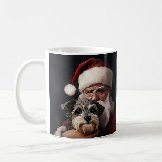 Biewer Terrier met Sinterklaas Festive Kerstmis Koffiemok (Links)