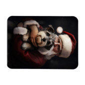 Biewer Terrier met Sinterklaas Festive Kerstmis Magneet (Horizontaal)