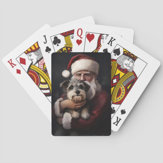 Biewer Terrier met Sinterklaas Festive Kerstmis Pokerkaarten (Achterkant)