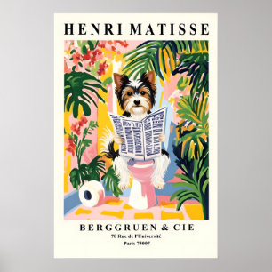 Biewer Terrier Op een Toilet - Grappige Matisse Pr Poster