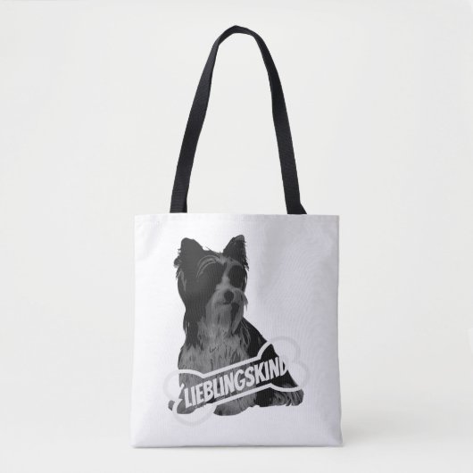 Biewer Terriër portret, grappig gezegde Classic T- Tote Bag (Voorkant)