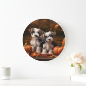 Biewer Terrier Pup Autumn Delight Pompoen  Grote Klok (Huis)