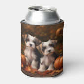 Biewer Terrier Pup Autumn Delight Pumpkin Blikjeskoeler (Blikje Voorkant)