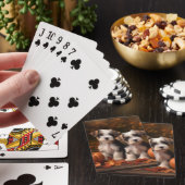 Biewer Terrier Pup Autumn Delight Pumpkin Pokerkaarten (Insitu)