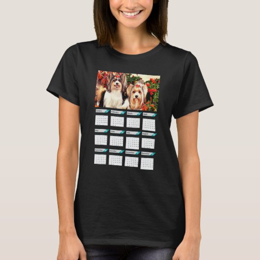 Biewer Terrier Puppies Calendar 2023 T-shirt (Voorkant)
