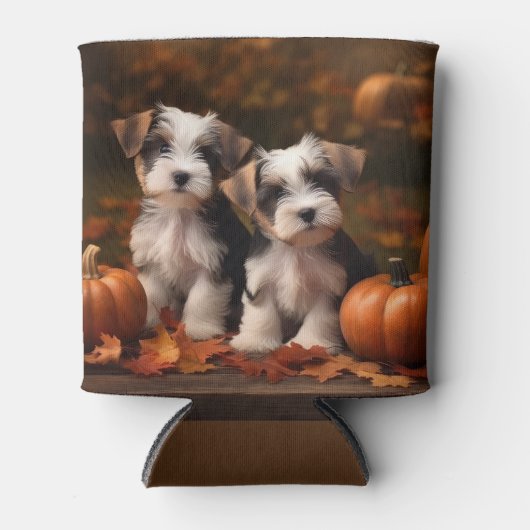 Biewer Terrier Puppy Herfst Delight Pompoen Blikjeskoeler (Voorkant)