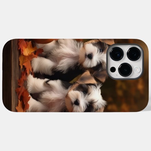 Biewer Terrier Puppy Herfst Delight Pompoen Case-Mate iPhone Case (Achterkant (horizontaal))