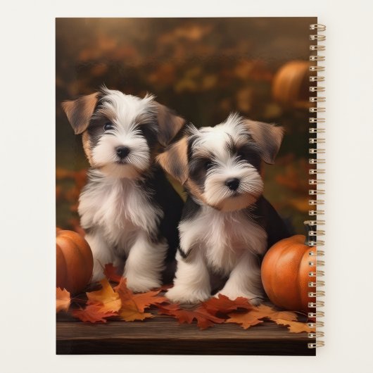 Biewer Terrier Puppy Herfst Delight Pompoen Planner (Achterkant)