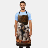 Biewer Terrier Puppy Herfst Delight Pompoen Schort (Gedragen)