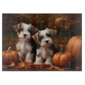 Biewer Terrier Puppy Herfst Delight Pompoen Snijplank (Voorkant)