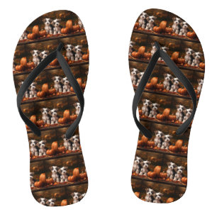 Biewer Terrier Puppy Herfst Delight Pompoen Teenslippers