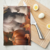 Biewer Terrier Puppy Herfst Delight Pompoen Theedoek (Quarter Fold)