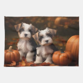 Biewer Terrier Puppy Herfst Delight Pompoen Theedoek (Horizontaal)