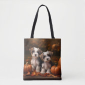 Biewer Terrier Puppy Herfst Delight Pompoen Tote Bag (Voorkant)