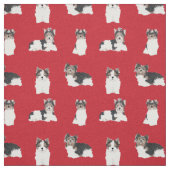 Biewer Terrier Red Kerstmis Stof (Swatch)