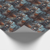 Biewer Terrier Rijden Motorfiets Halloween Eng Cadeaupapier (Hoek)