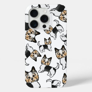 Biewer Terrier Schattig Cartoon Hond Patroon iPhone 15 Pro Case