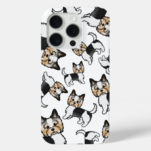 Biewer Terrier Schattig Cartoon Hond Patroon Case-Mate iPhone Case (Achterkant)