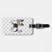 Biewer Terrier Schattige Cartoon Hond & Aangepaste Bagagelabel (Voorkant horizontaal)