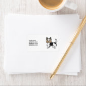 Biewer Terrier Schattige Cartoon Hond & Aangepaste Etiket (Insitu)