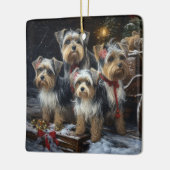 Biewer Terrier Sneeuw Slede Kerst Decoratie (Links)