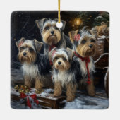 Biewer Terrier Sneeuw Slede Kerst Decoratie (Achterkant)