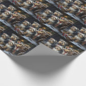 Biewer Terrier Sneeuw Slede Kerst Decoratie Cadeaupapier (Hoek)