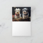 Biewer Terrier Sneeuw Slede Kerst Decoratie Kaart (Binnen)