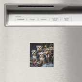 Biewer Terrier Sneeuw Slede Kerst Decoratie Magneet (Insitu (Vaatwasser))