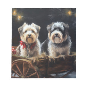 Biewer Terrier Sneeuw Slede Kerst Decoratie Notitieblok