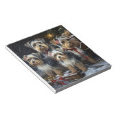 Biewer Terrier Sneeuw Slede Kerst Decoratie Notitieblok (Schuin)
