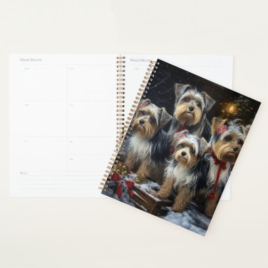 Biewer Terrier Sneeuw Slede Kerst Decoratie Planner (Display)