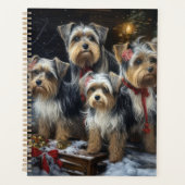 Biewer Terrier Sneeuw Slede Kerst Decoratie Planner (Voorkant)