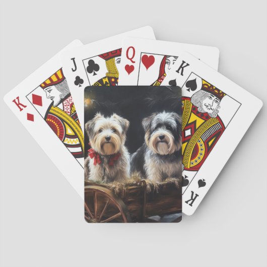 Biewer Terrier Sneeuw Slede Kerst Decoratie Pokerkaarten (Achterkant)