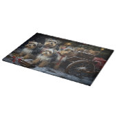 Biewer Terrier Sneeuw Slede Kerst Decoratie Snijplank (Hoek)