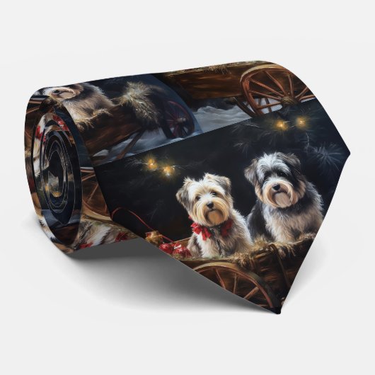 Biewer Terrier Sneeuw slee Christmas decoratie Stropdas (Opgerold)