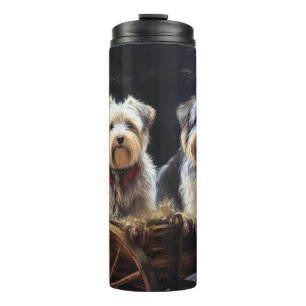 Biewer Terrier Sneeuw slee Christmas decoratie Thermosbeker