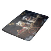 Biewer Terrier Snowy Sleigh Kerst Decor Badmat (Gekanteld)