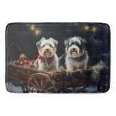Biewer Terrier Snowy Sleigh Kerst Decor Badmat (Voorkant)