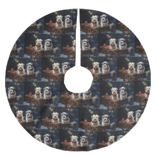 Biewer Terrier Snowy Sleigh Kerst Decor Kerstboom Rok