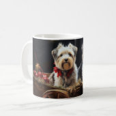 Biewer Terrier Snowy Sleigh Kerst Decor Koffiemok (Voorkant links)